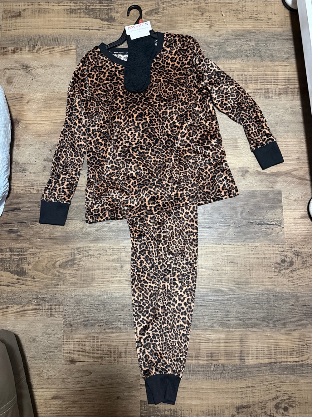 Women’s Leopard Print Pajama Set with Black Trim